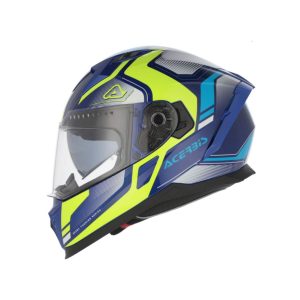 CASCO ACERBIS X-WAY GRAPHIC AZUL / AMARILLO BRILLO