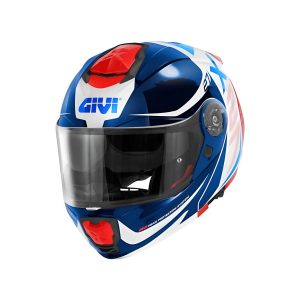 CASCO GIVI X27 DIMENSION AZUL, ROJO, BLANCO BRILLO