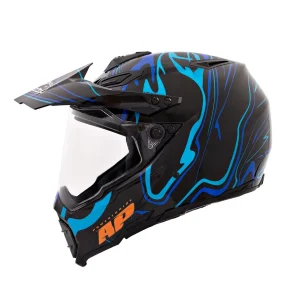 CASCO APOWER DOBLE PROPOSITO AP28 NIXIE AZUL NEGRO MATE