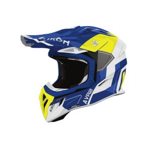 CASCO AIROH AVIATOR ACE 2 SHIELD AZUL/AMARILLO BRILLO