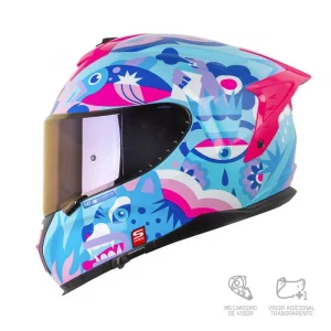 Casco SHAFT PRO SHPRO 610 DV EVO Magic World Azul Rosa