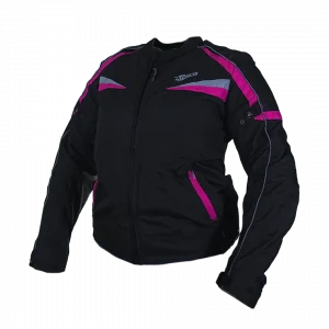 CHAQUETA XTRONG CARRETERA XTR-2127 DAMA NEGRO-ROSADO