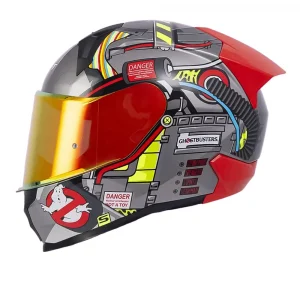 Casco Shaft 560 Evo Proton Pack Gris Metálico Rojo Visor Revo Rojo