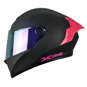 CASCO X-ONE 500 RS SOLID NEGRO MATE SPOILER ROSA