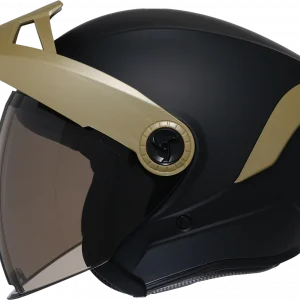 CASCO XTRONG XTR-OP15 NEGRO MATE SP DORADO-MATE VISOR HUMO