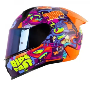 Shaft 560 Evo Universe Morado Naranja Neón Visor Iridium Azul M