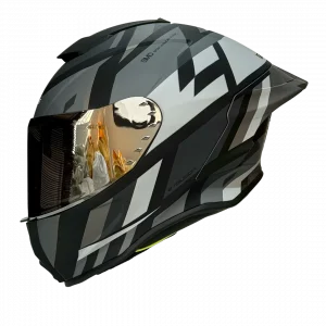 CASCO XTRONG XTR-820 MANJA GRIS MATE VISOR PLATEADO