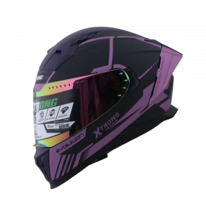 CASCO XTR-M69GLITCH NEGRO-MORADO MATE VISOR MORADO