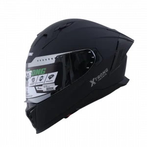 CASCO XTRONG XTR-M69 NEGRO MATE SP NEGRO-BRILLO VISOR PLATEADO