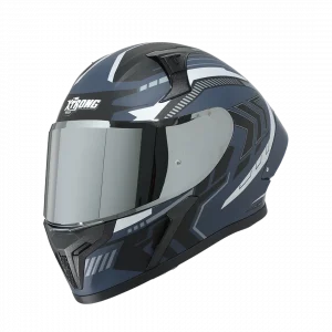 CASCO XTRONG XTR-RANGER SET DOT XTRONG SHADOW GRIS MATE VISOR PLATEADO